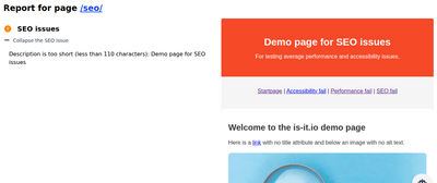 The SEO panel