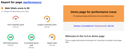 Web Vitals result